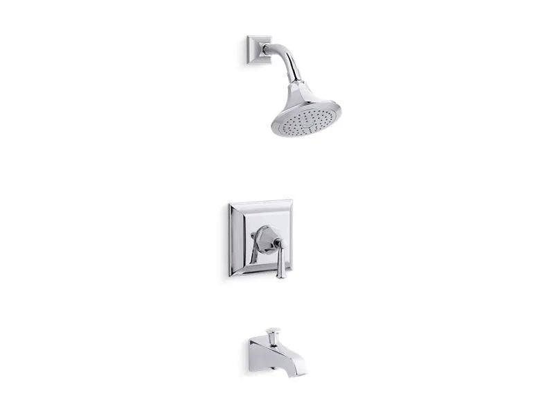 KOHLER K-TS461-4S Memoirs Stately Rite-Temp bath and shower valve trim with lever handle, spout and 2.5 gpm showerhead