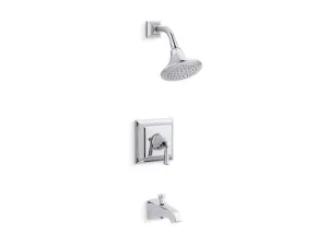 KOHLER K-TS461-4S Memoirs Stately Rite-Temp bath and shower valve trim with lever handle, spout and 2.5 gpm showerhead