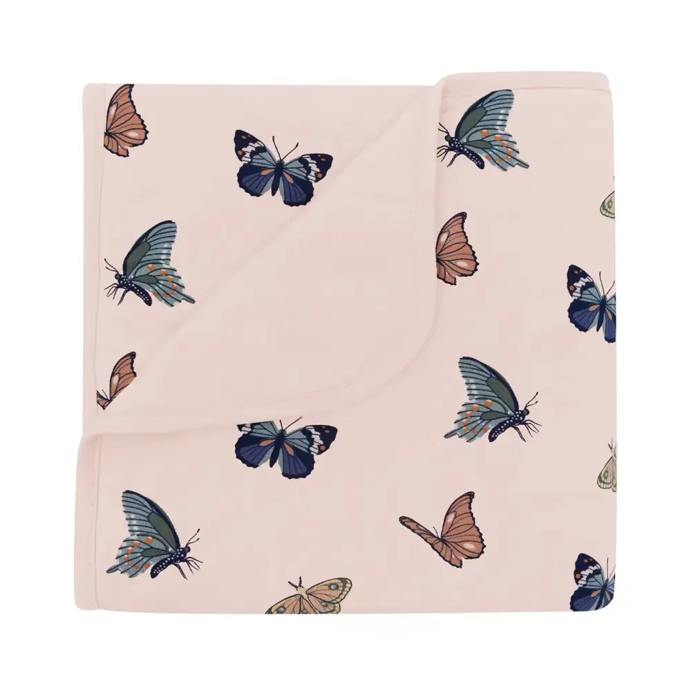 Kyte Baby Printed Baby Blanket in Blush Butterfly