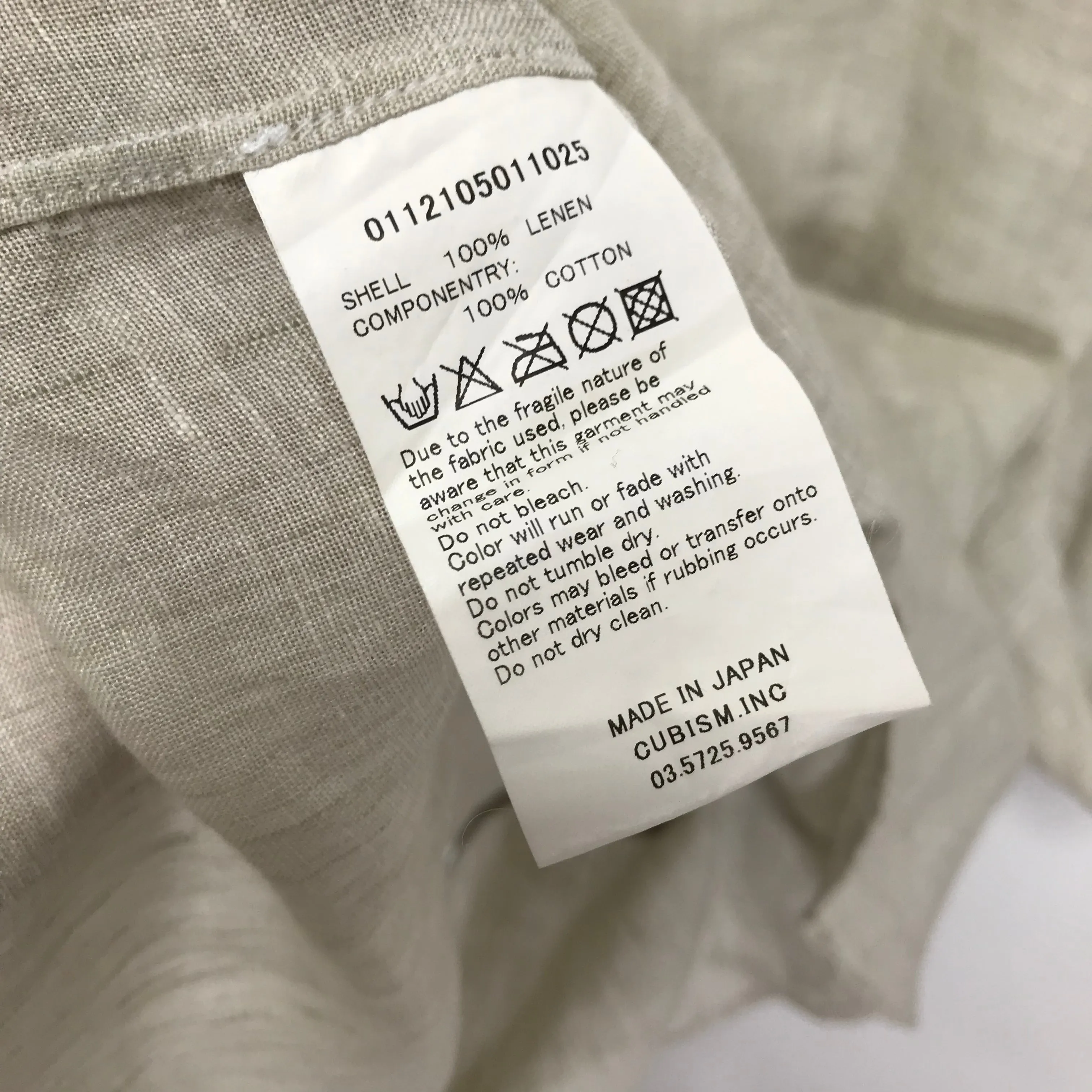 [L] Visvim Albacore Linen Check LS Shirt Beige