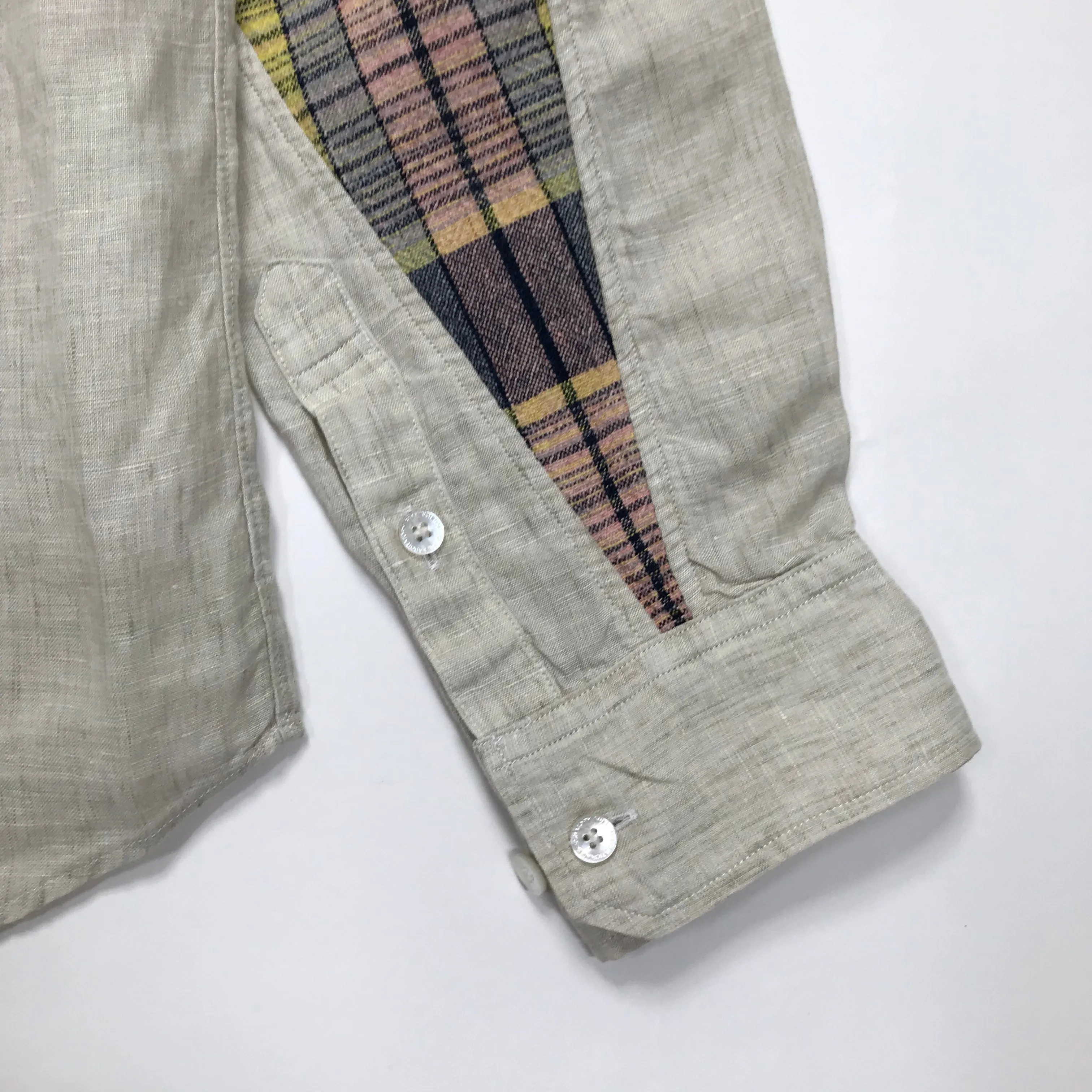 [L] Visvim Albacore Linen Check LS Shirt Beige