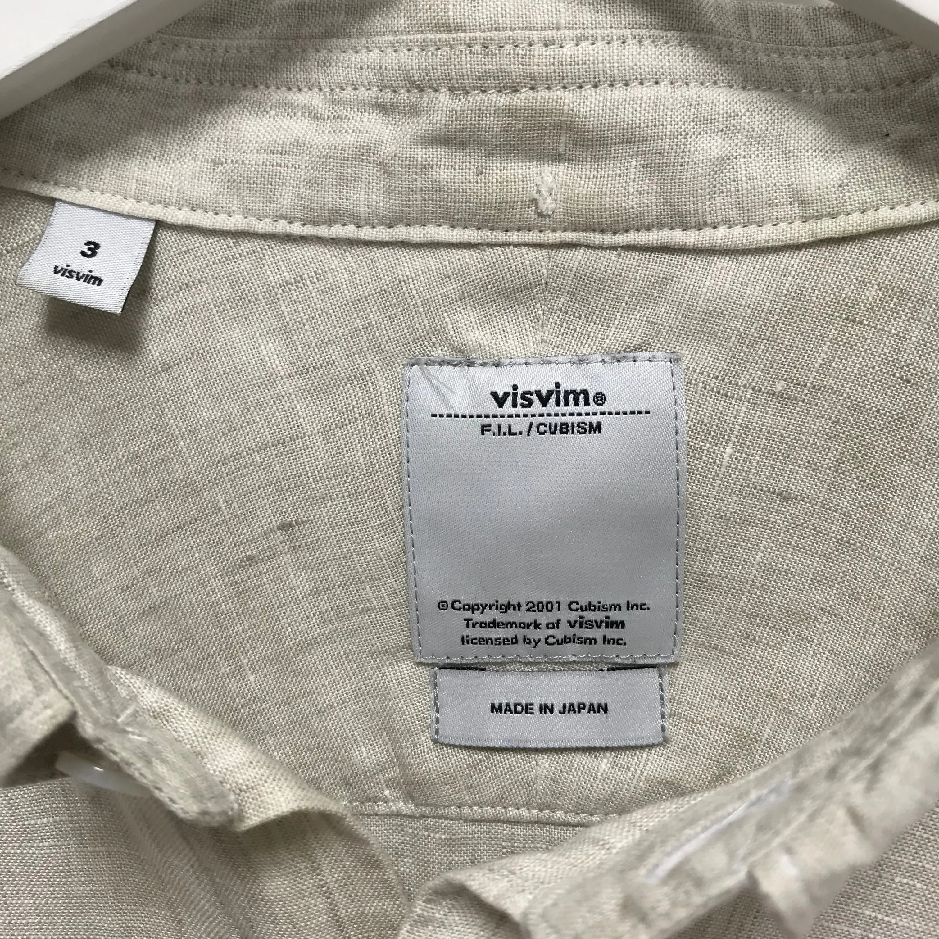 [L] Visvim Albacore Linen Check LS Shirt Beige