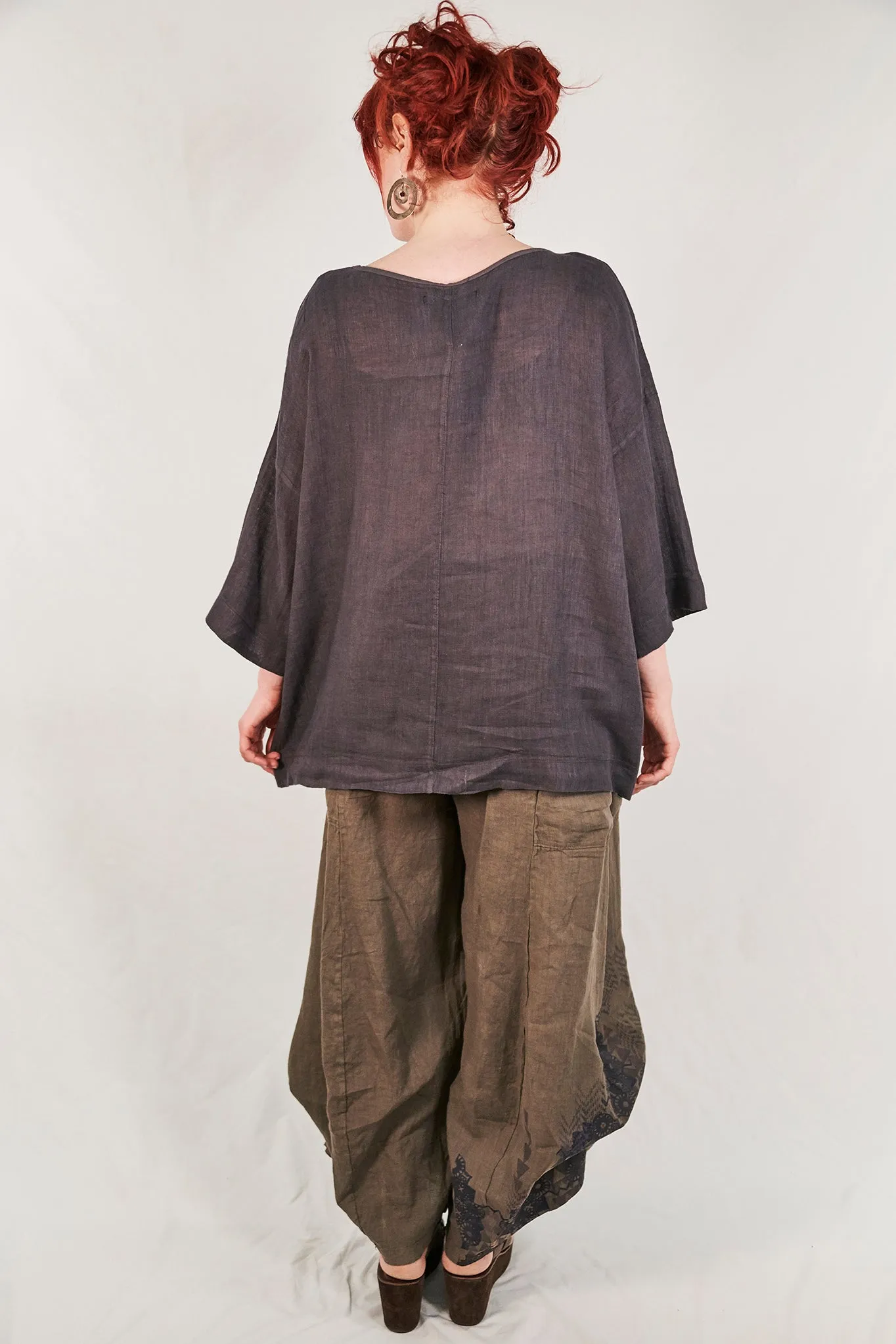 L594-Oversized Square Linen Top-Arrowhead-P