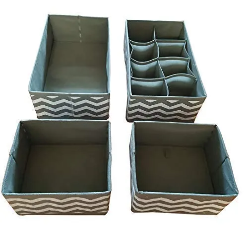 La Luna Sock Organizer Drawer Organizer Dresser Closet Clothes Kitchen Junk Drawer Divider Hanging Closet Organizer Baby Drawer Organizer Lipstick Organizer Makeup Organizer Countertop 4 Set