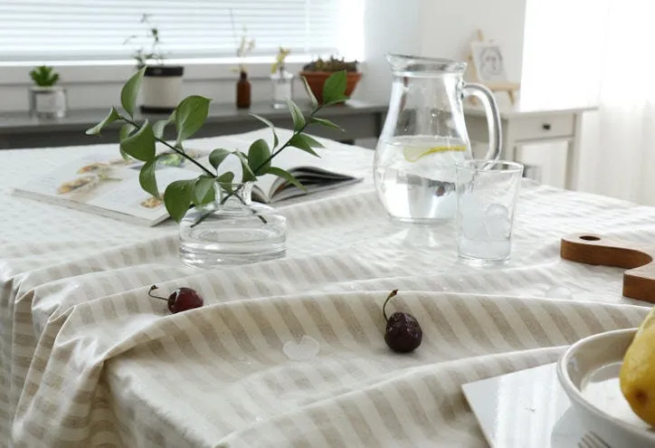 Laminated Linen Blend Waterproof Fabric, Checker and Stripes, 4 Styles, 59 inches Wide, Non-glossy TPU Coating - By the Yard 40182-1