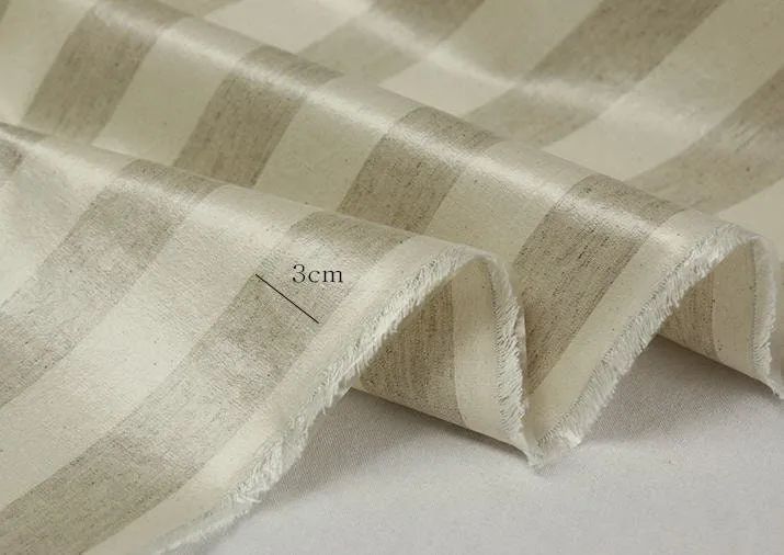 Laminated Linen Blend Waterproof Fabric, Checker and Stripes, 4 Styles, 59 inches Wide, Non-glossy TPU Coating - By the Yard 40182-1