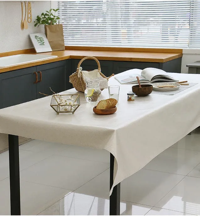 Laminated Linen Blend Waterproof Fabric, Solid Colors, 54 inches Wide, Non-glossy TPU Coating - By the Yard 40187-1