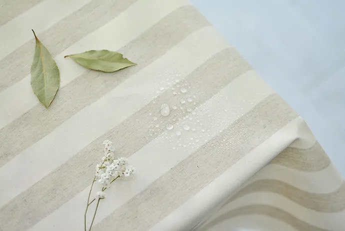 Laminated Linen Fabric - 3 cm Stripe - By the Yard 94555