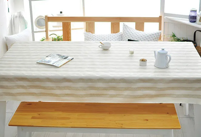 Laminated Linen Fabric - 3 cm Stripe - By the Yard 94555
