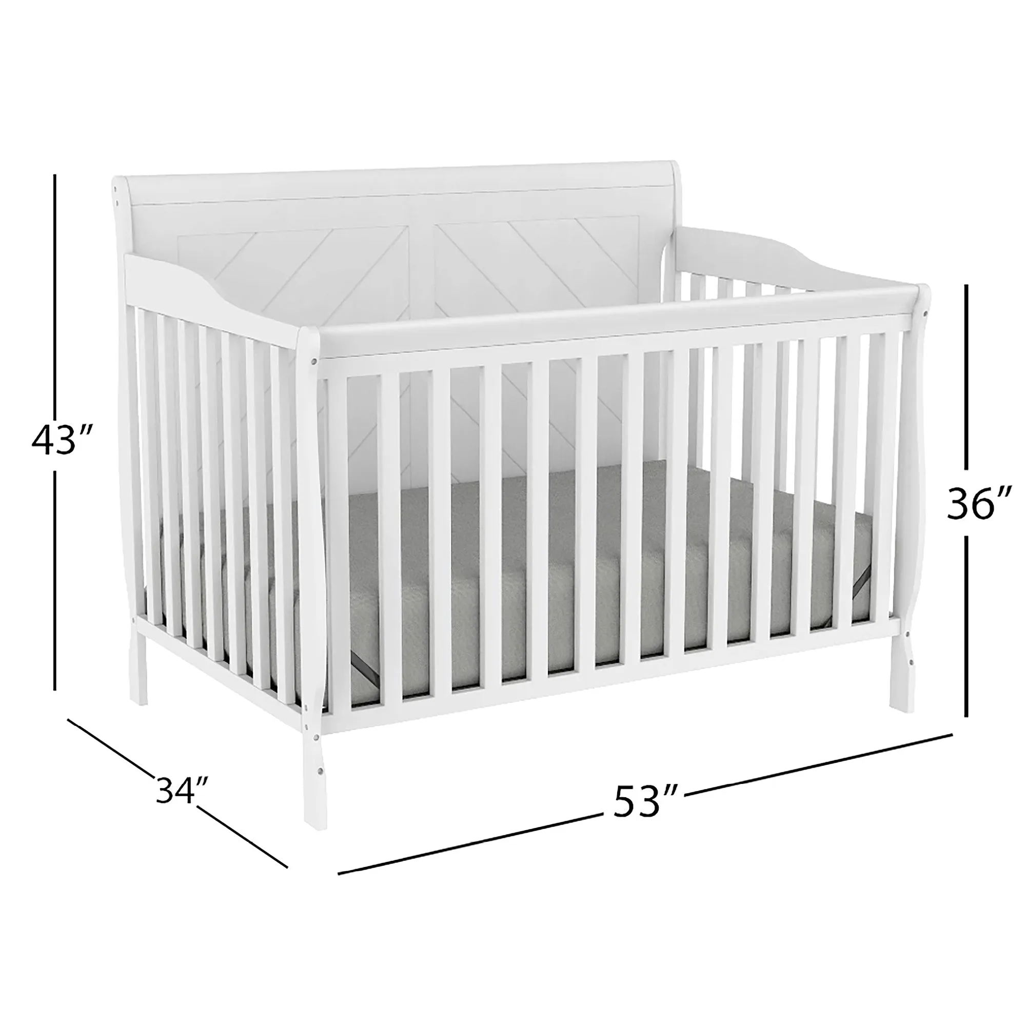 Lauren Convertible Crib, White