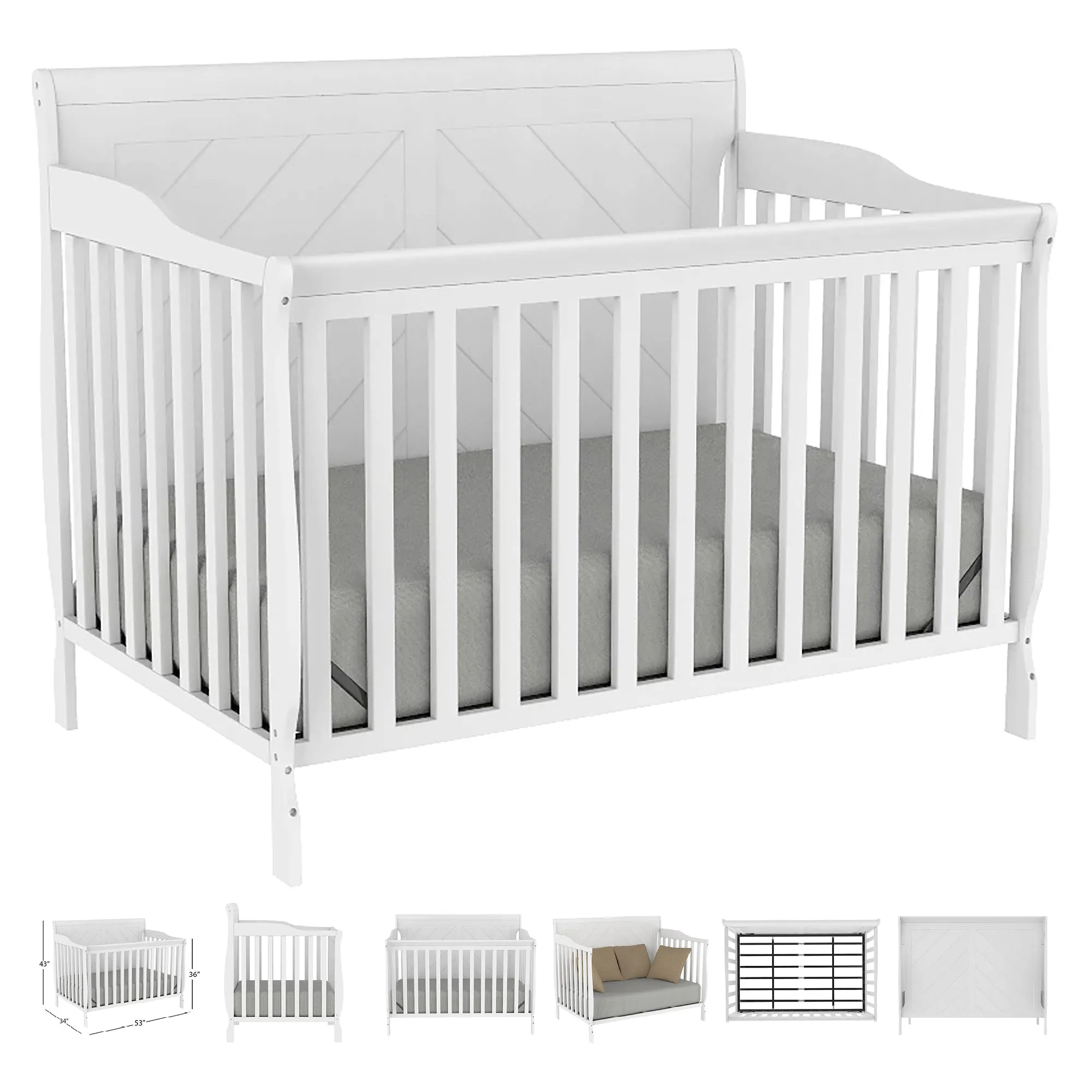 Lauren Convertible Crib, White
