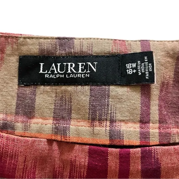Lauren Ralph Lauren Geo-Motif Cotton-Linen Wrap Skirt Size 18W Aztec looking