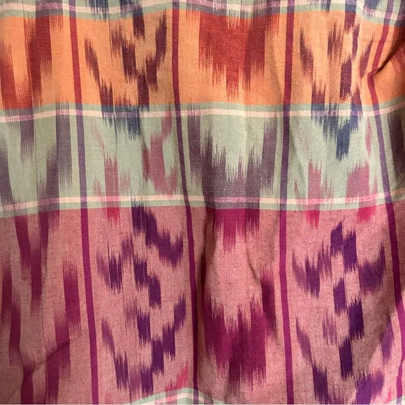 Lauren Ralph Lauren Geo-Motif Cotton-Linen Wrap Skirt Size 18W Aztec looking