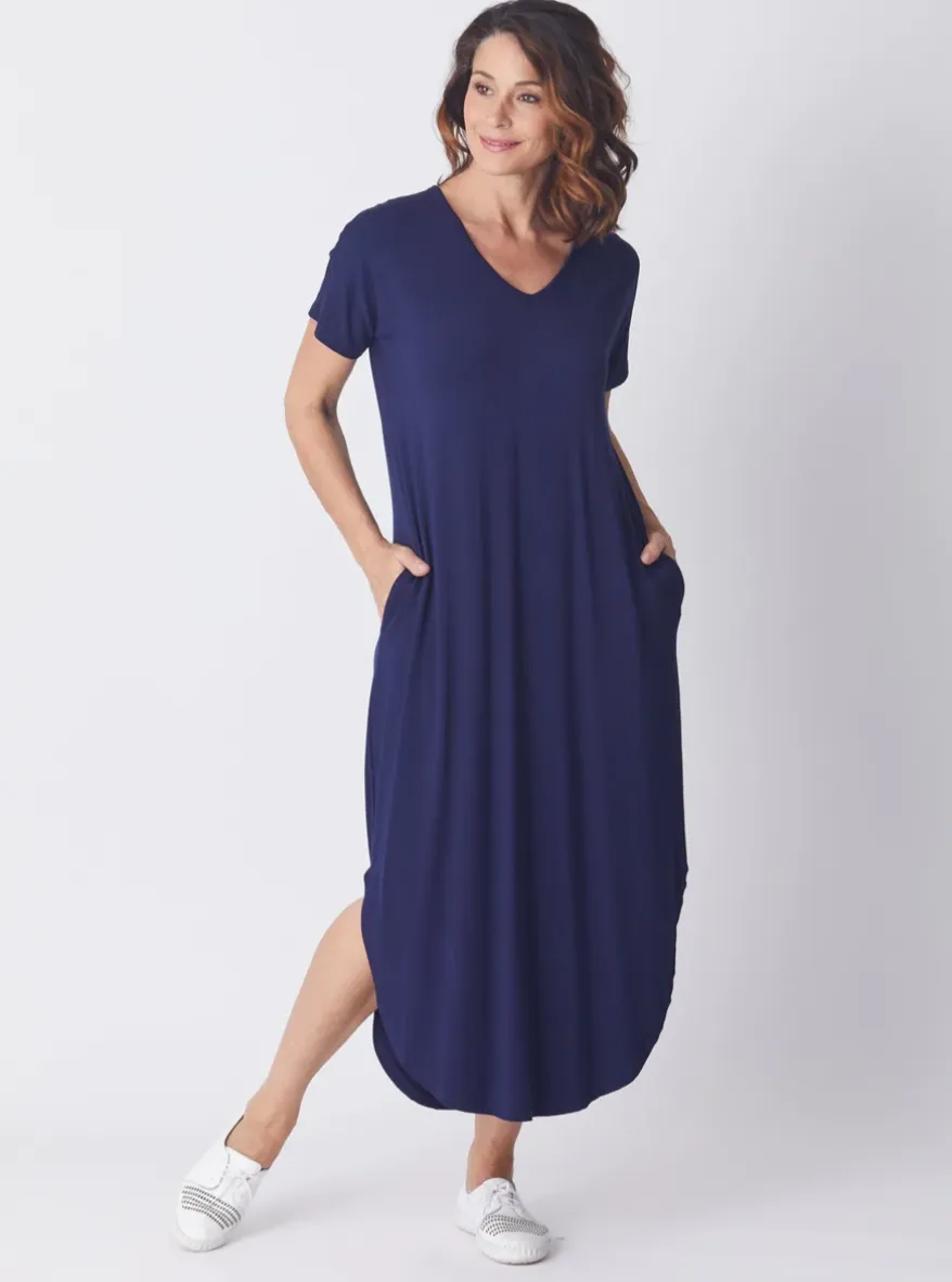 LCD25180 PLEAT MAXI NAVY