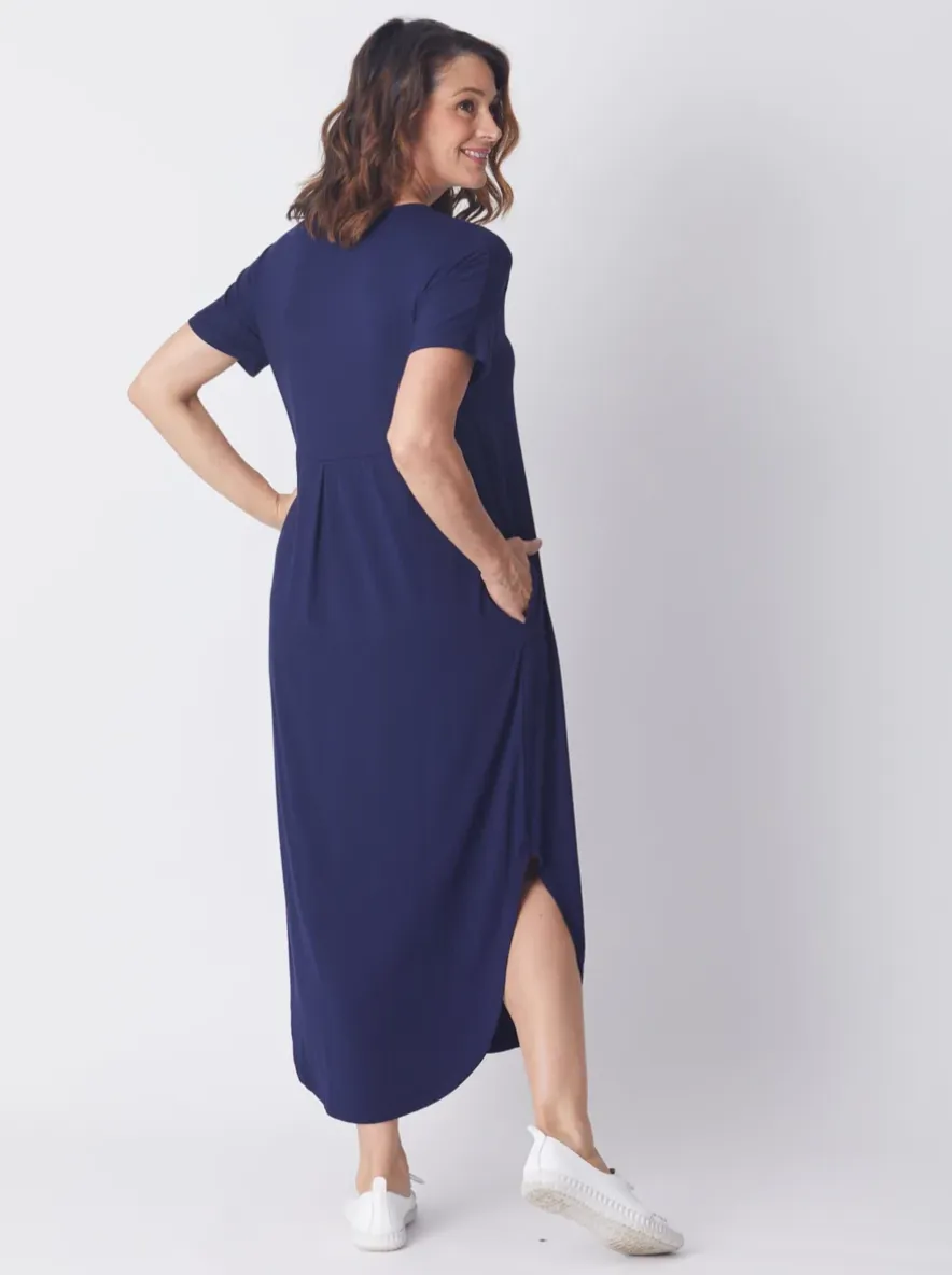 LCD25180 PLEAT MAXI NAVY