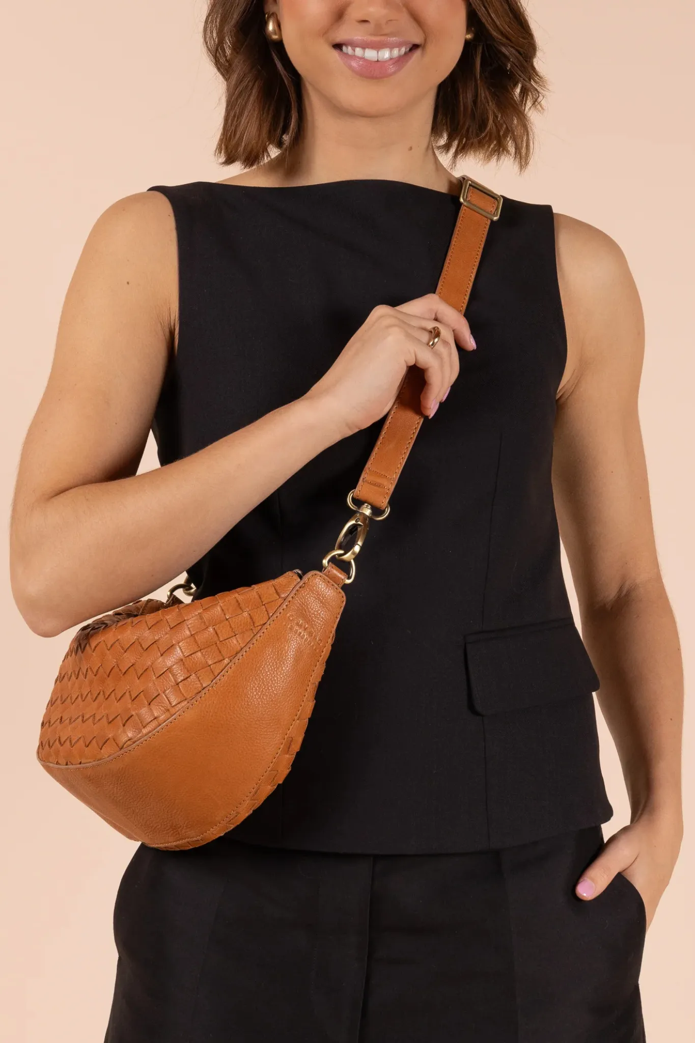 LEO BAG - WILD OAK WOVEN SOFT GRAIN LEATHER