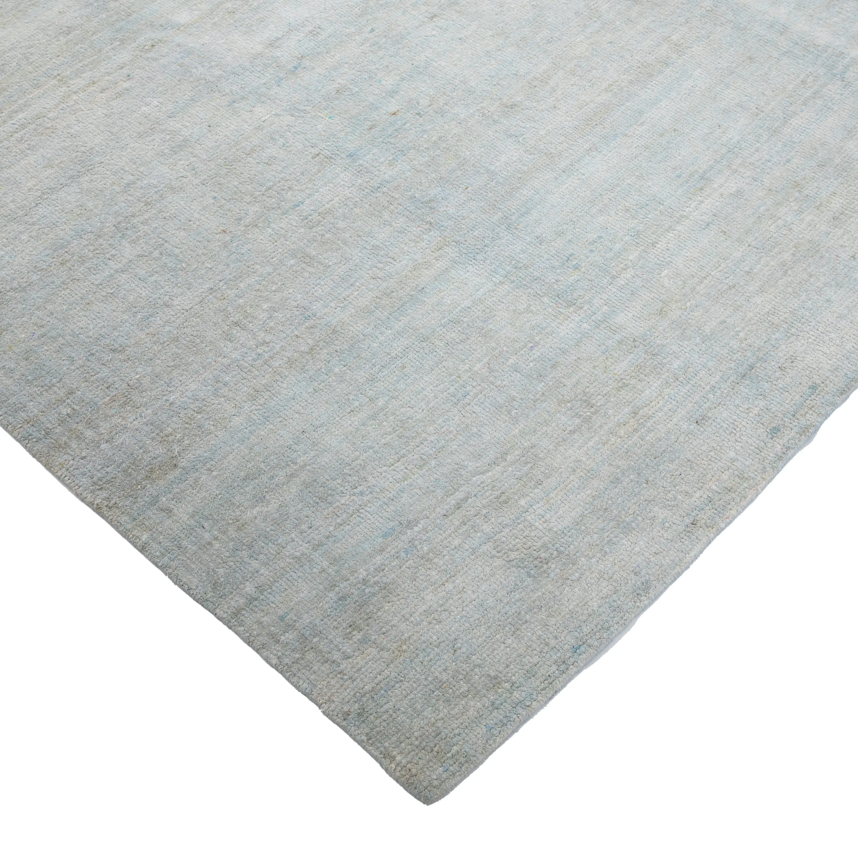 Light Blue Solid Art Silk Rug  - 7'10" x 9'11"