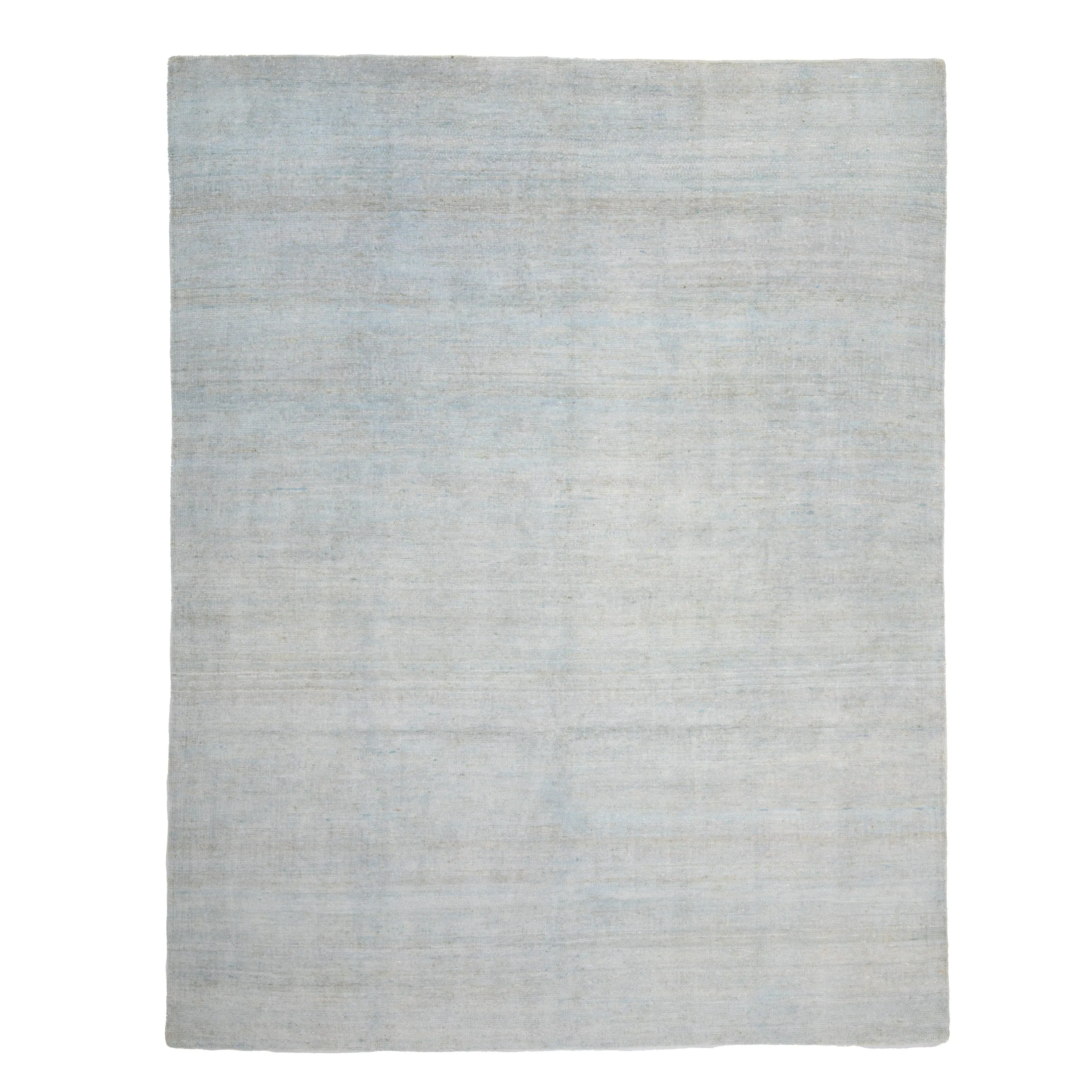 Light Blue Solid Art Silk Rug  - 7'10" x 9'11"