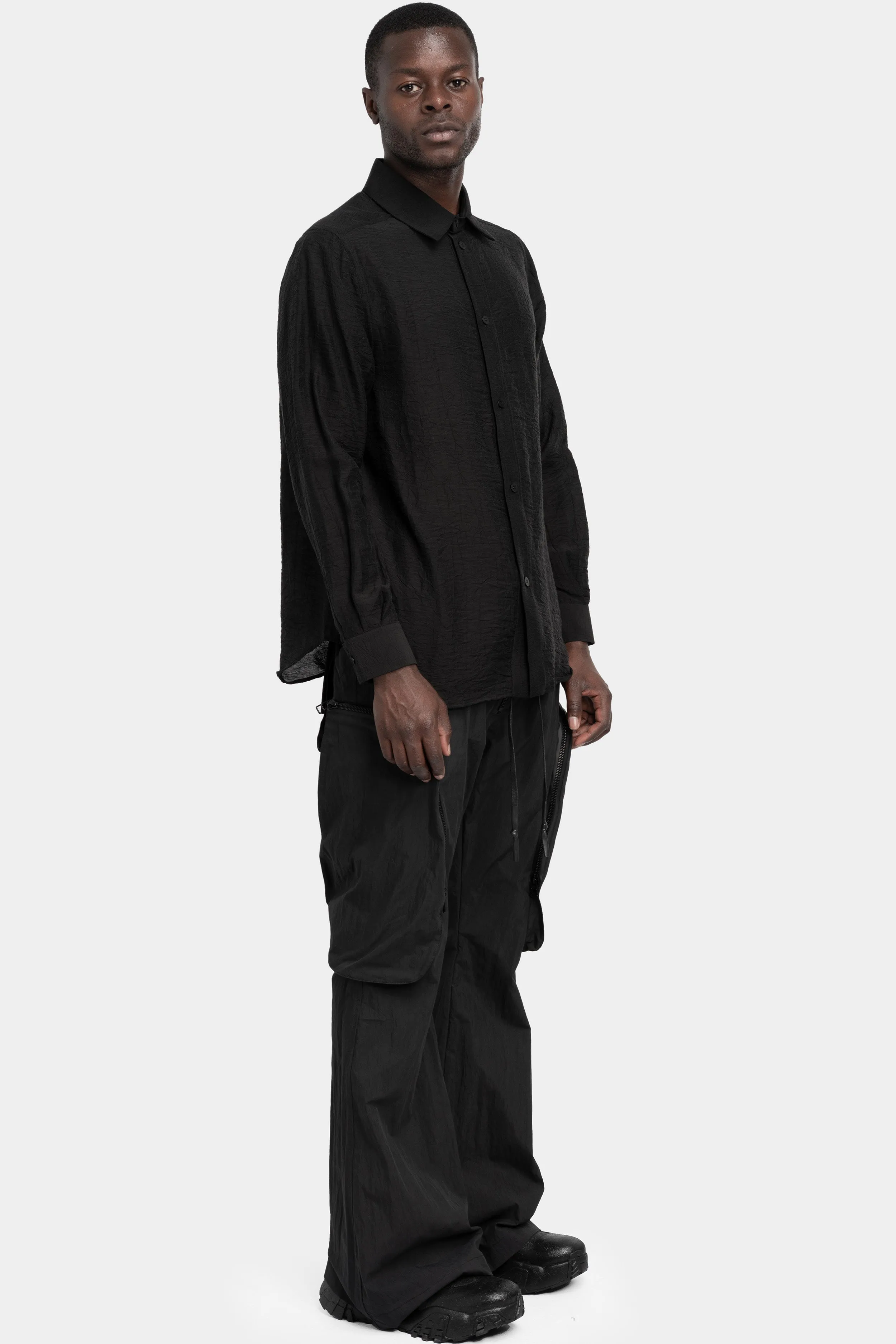 Lightweight cracked button up shirt