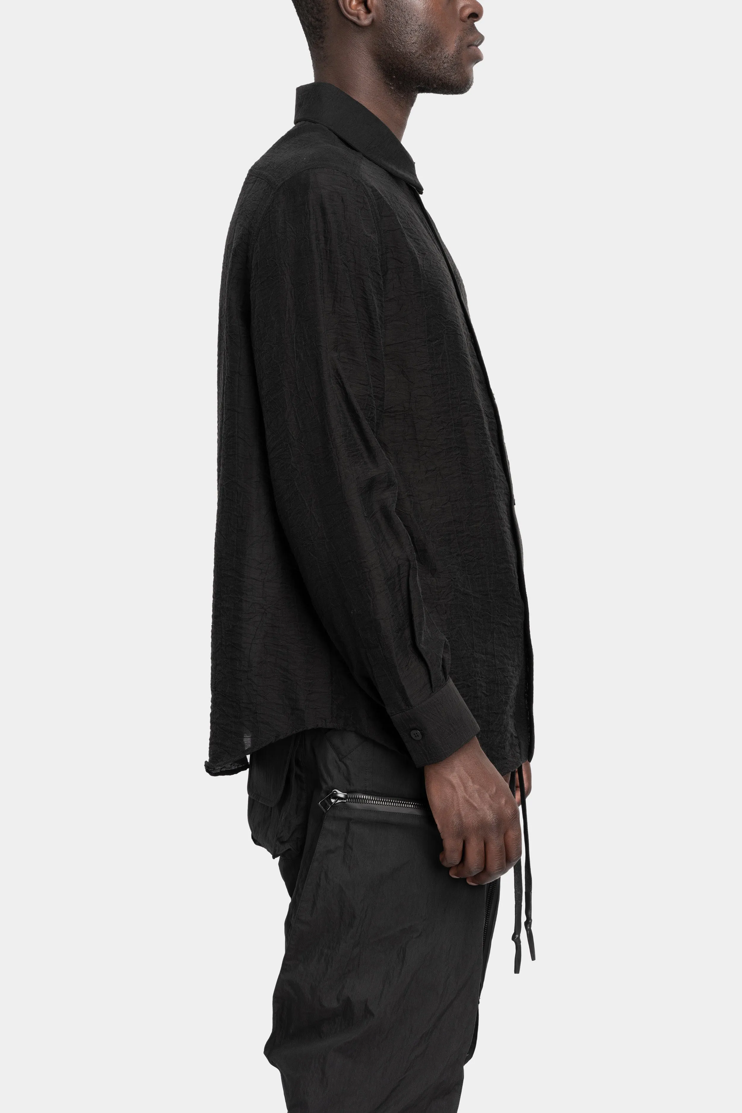 Lightweight cracked button up shirt