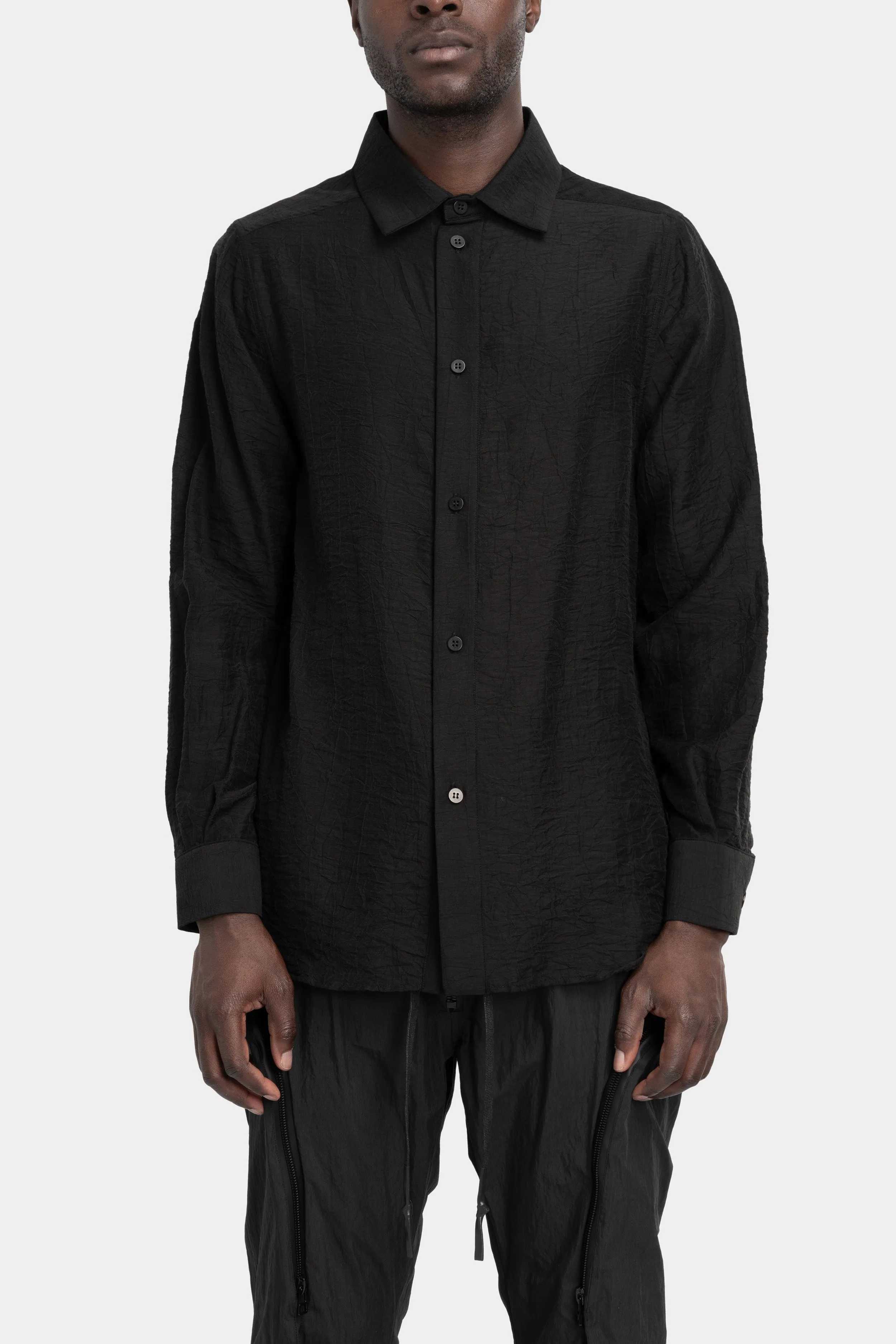 Lightweight cracked button up shirt