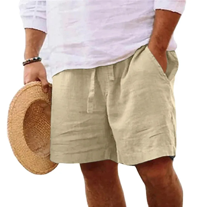 Lightweight Men's Cotton Linen Beach Shorts