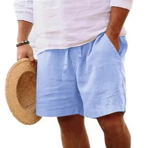 Lightweight Men's Cotton Linen Beach Shorts