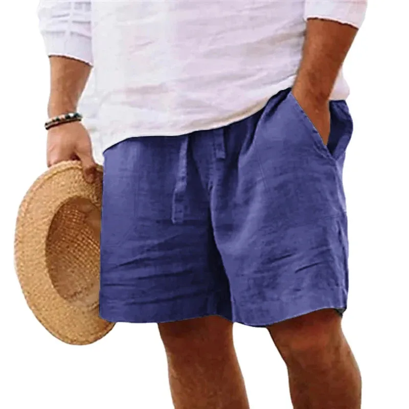 Lightweight Men's Cotton Linen Beach Shorts