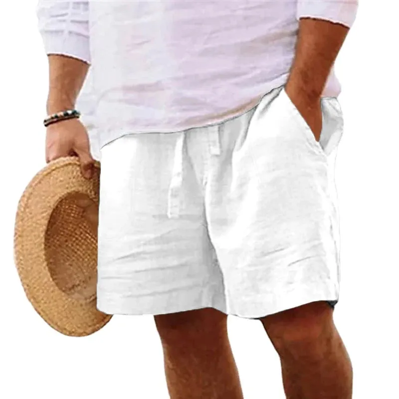 Lightweight Men's Cotton Linen Beach Shorts
