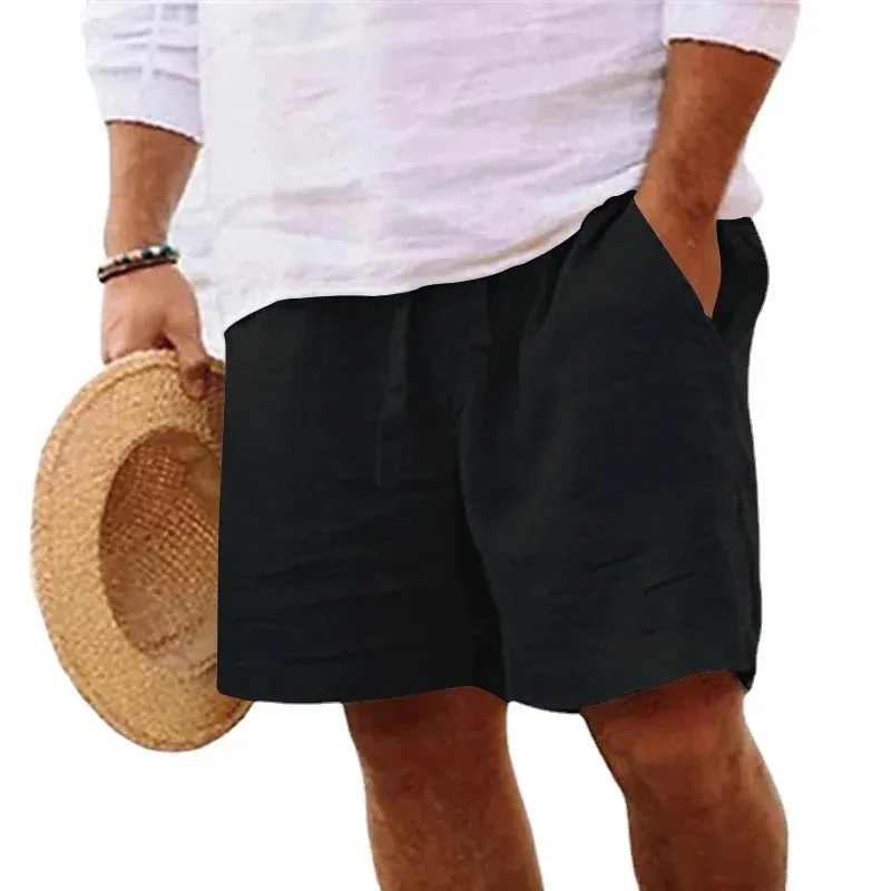 Lightweight Men's Cotton Linen Beach Shorts