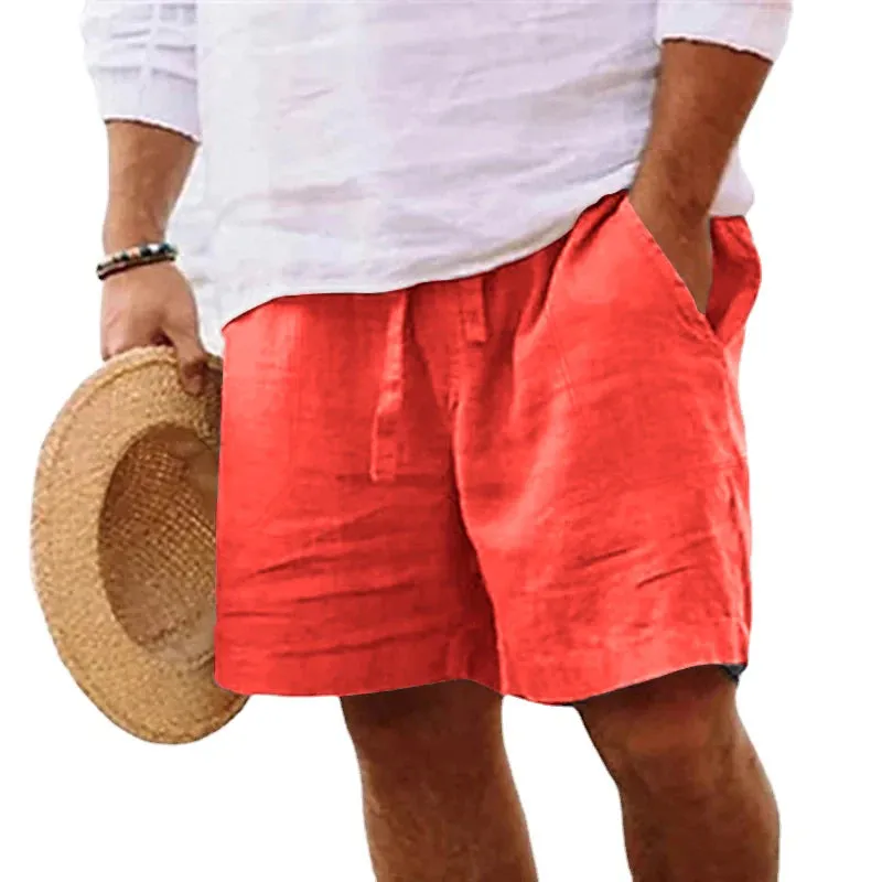 Lightweight Men's Cotton Linen Beach Shorts