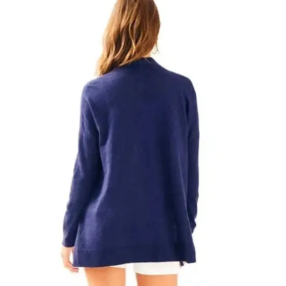 Lilly Pulitzer MELLY LIGHTWEIGHT Cotton Linen CARDIGANTrue Navy