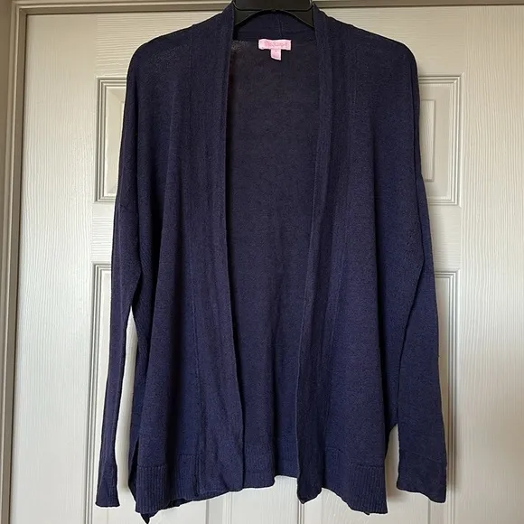 Lilly Pulitzer MELLY LIGHTWEIGHT Cotton Linen CARDIGANTrue Navy