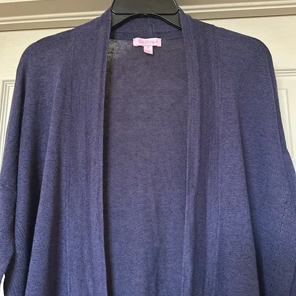 Lilly Pulitzer MELLY LIGHTWEIGHT Cotton Linen CARDIGANTrue Navy