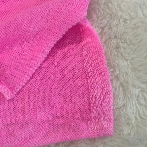 Lilly Pulitzer Size L Pink Alana 100% Linen Boat Neck sweater long sleeves.