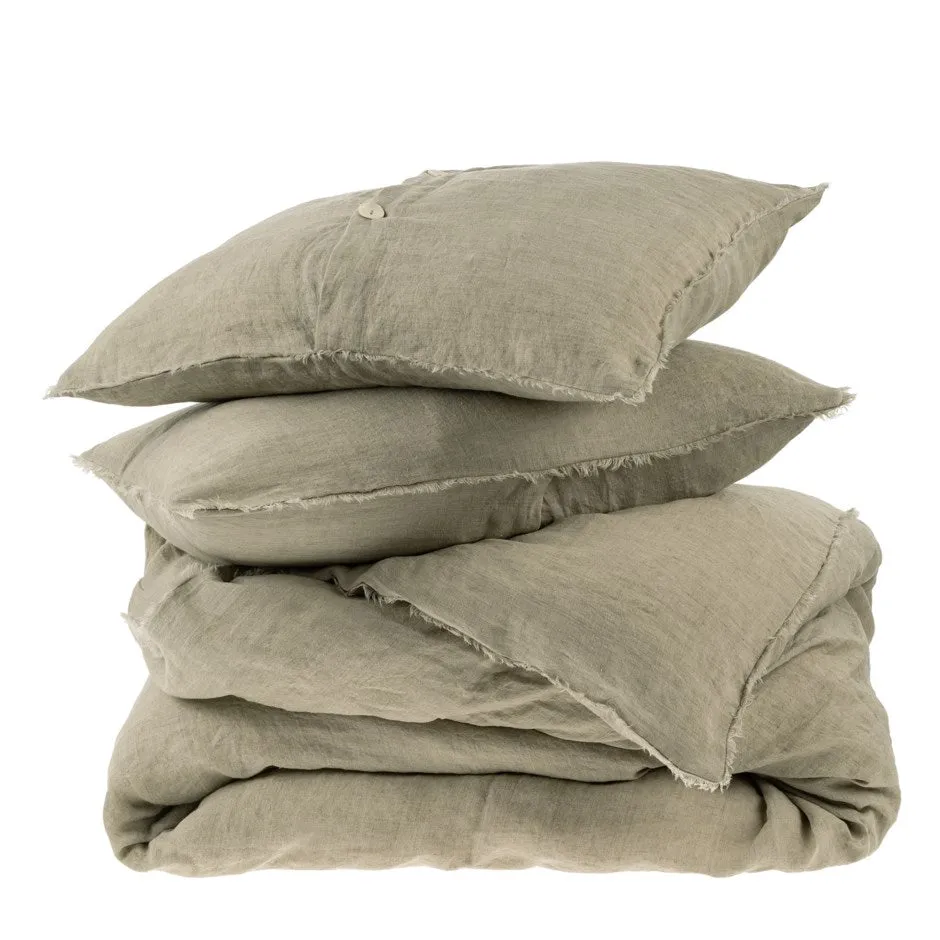 Lina Linen Duvet Set, Sand - KING