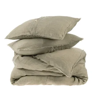 Lina Linen Duvet Set, Sand - KING