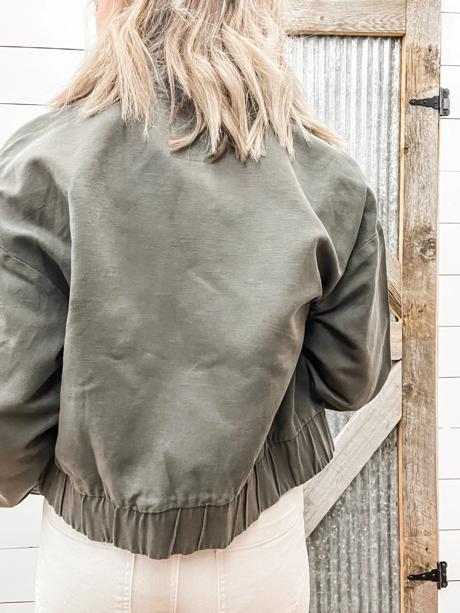 Linen Bomber Jacket