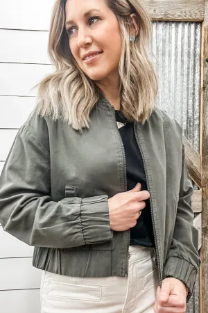 Linen Bomber Jacket