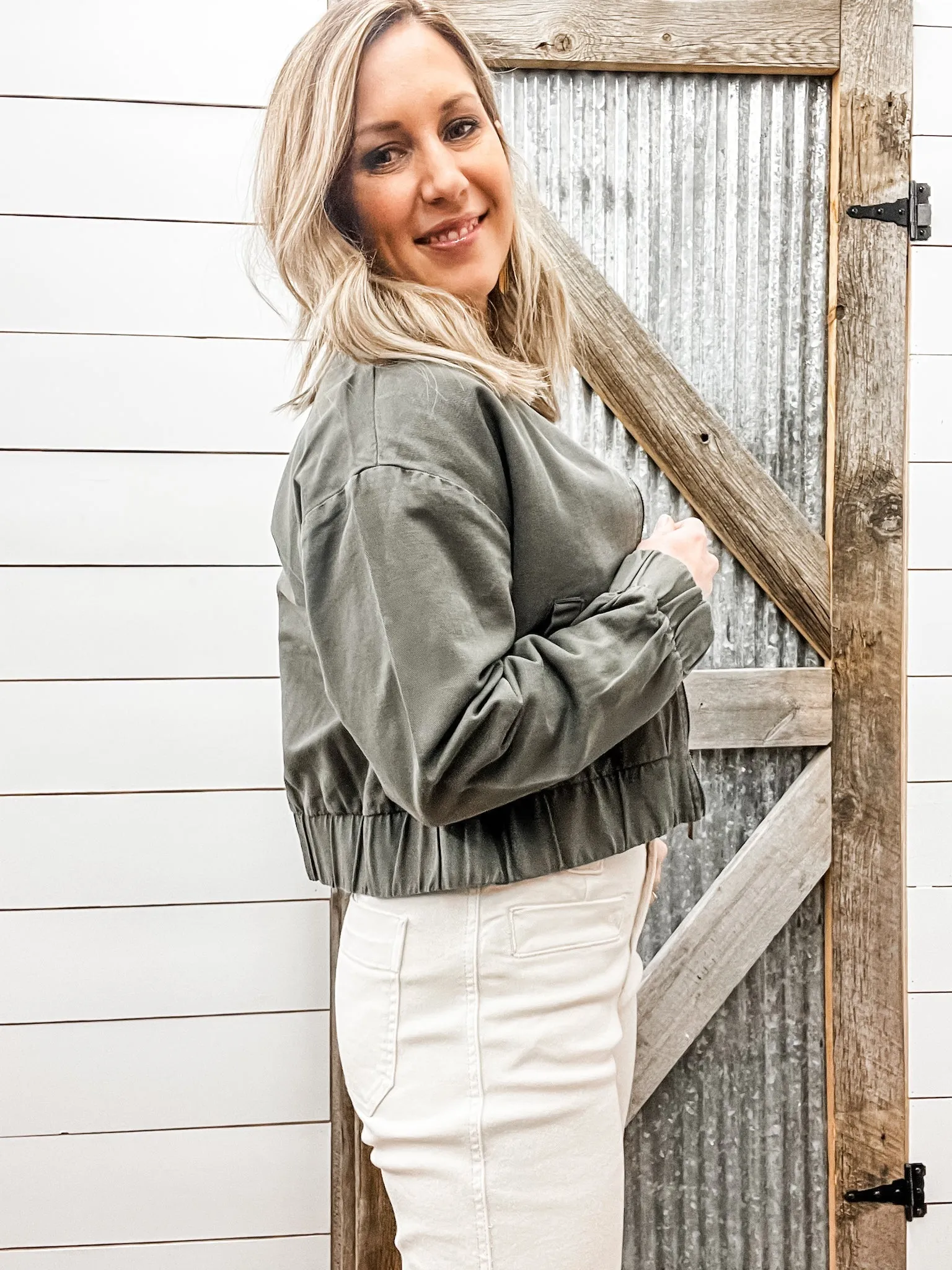 Linen Bomber Jacket