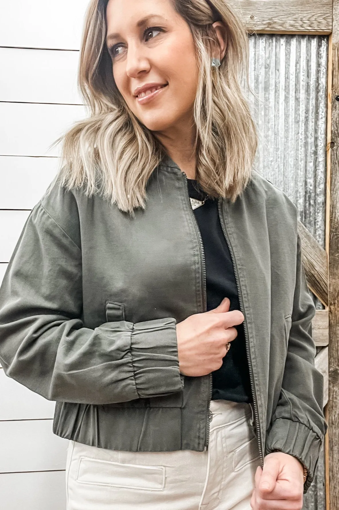 Linen Bomber Jacket