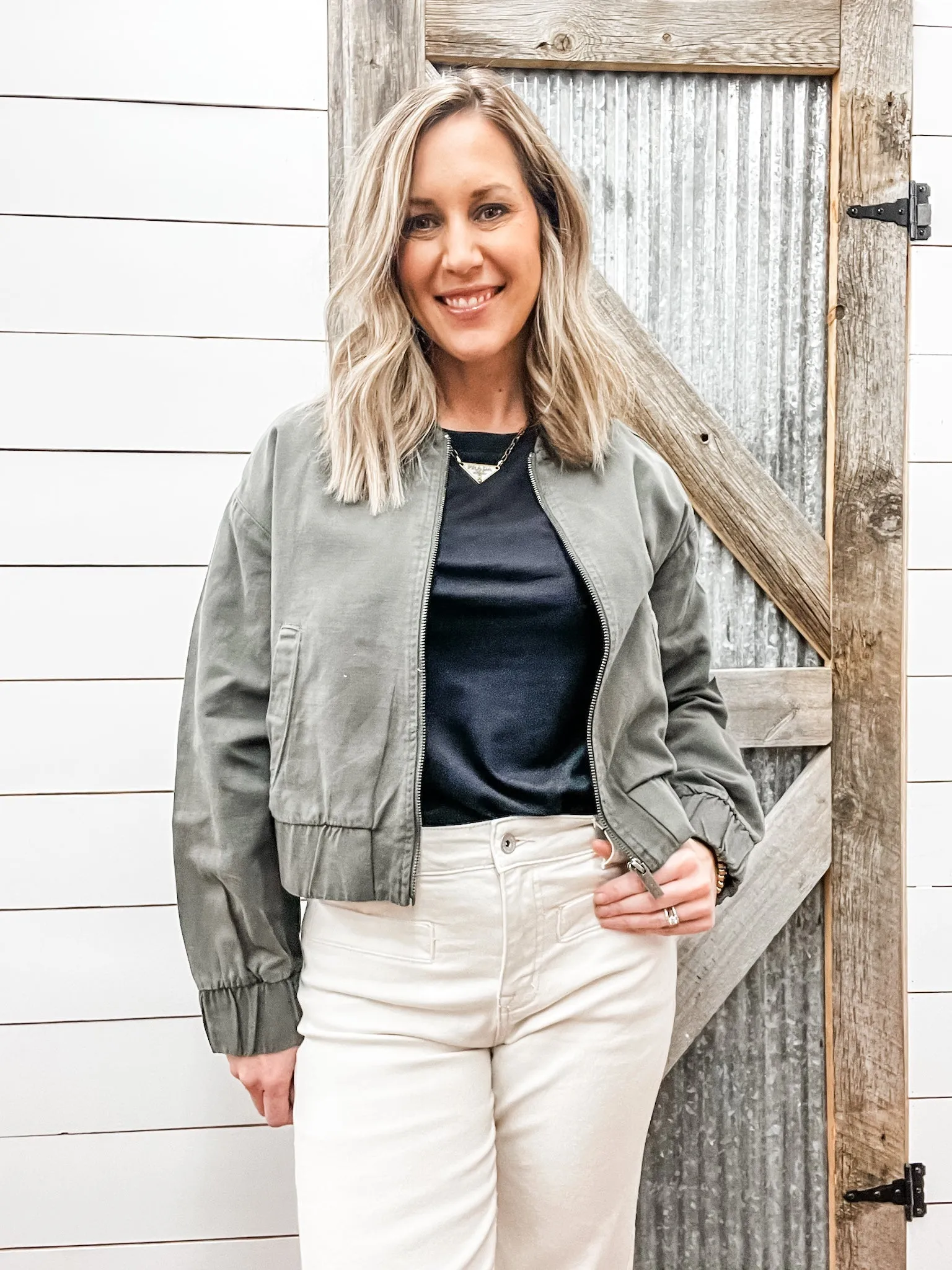 Linen Bomber Jacket