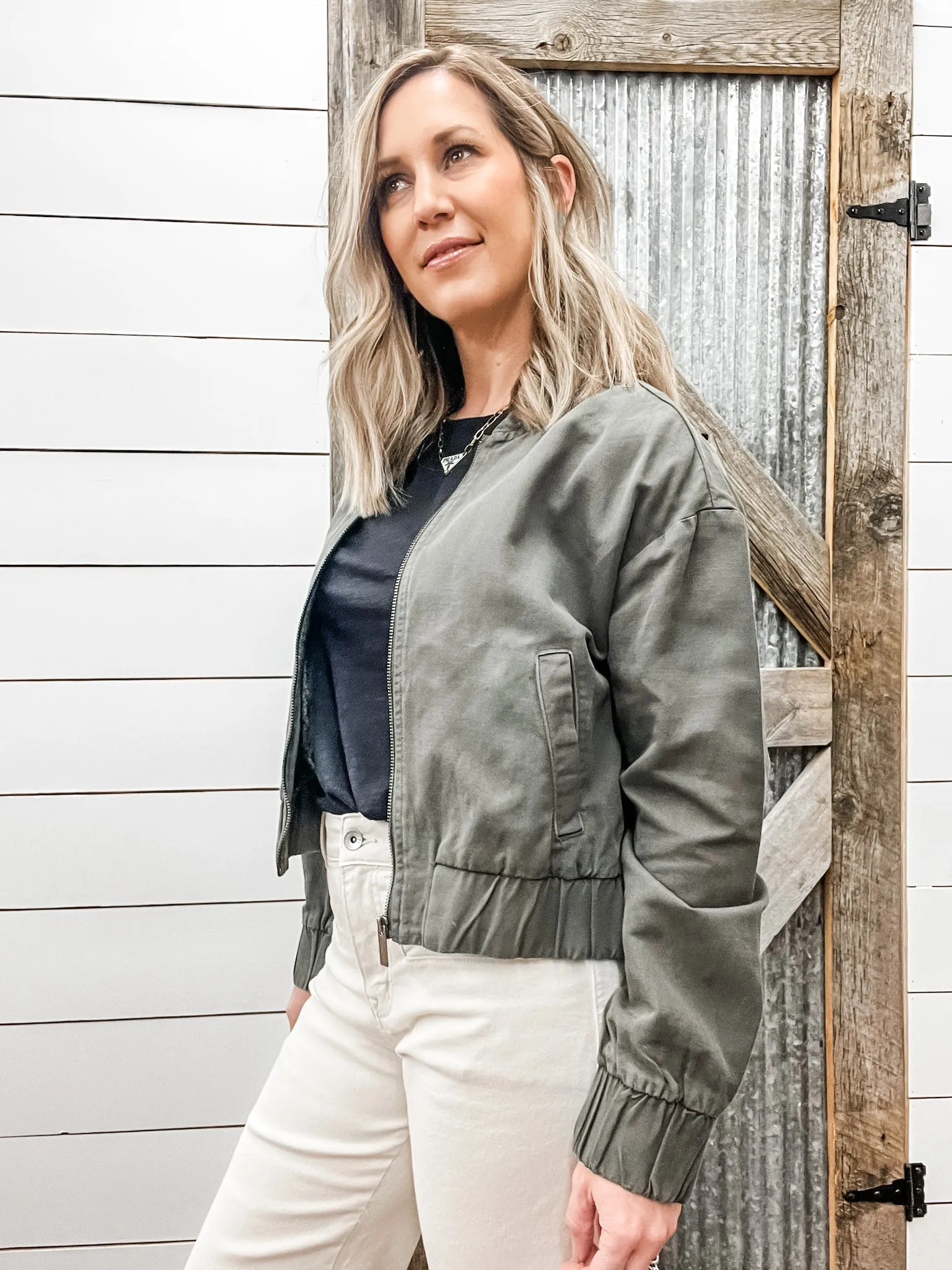 Linen Bomber Jacket