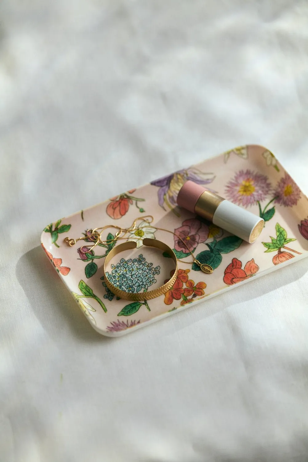Linen Coated Tray- Fleur