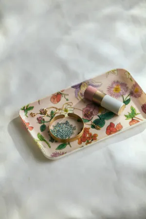 Linen Coated Tray- Fleur