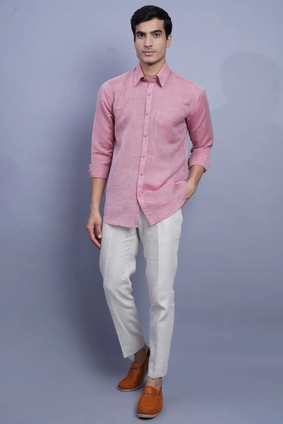 Linen Cotton Red Shirt