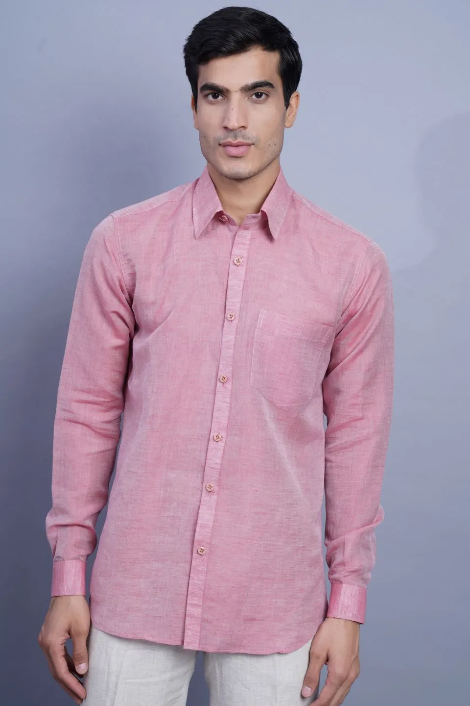 Linen Cotton Red Shirt