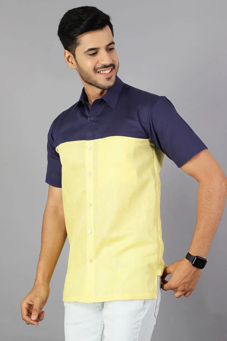 Linen Cotton Yellow Shirt