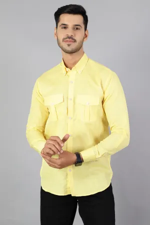 Linen Cotton Yellow Shirt