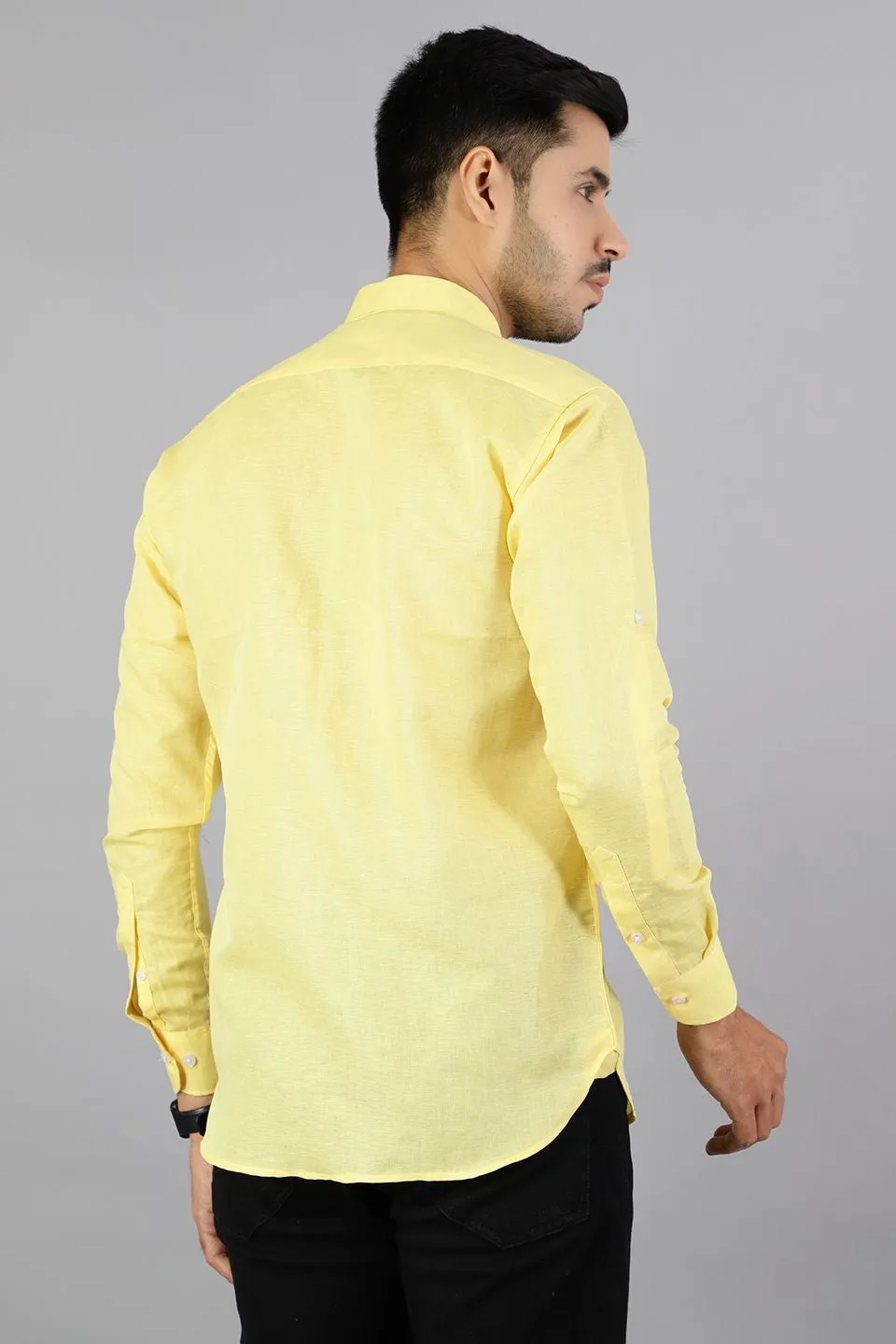 Linen Cotton Yellow Shirt